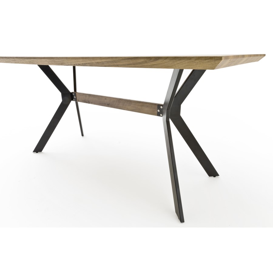GRADE A1 - Issac Industrial Reclaimed Effect Wood Top Dining Table