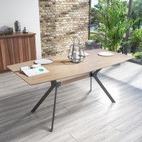 GRADE A1 - Issac Industrial Reclaimed Effect Wood Top Dining Table
