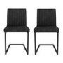 Issac Pair of Industrial Dining Chairs- Vintage Grey Faux Leather