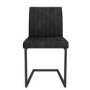 Issac Pair of Industrial Dining Chairs- Vintage Grey Faux Leather