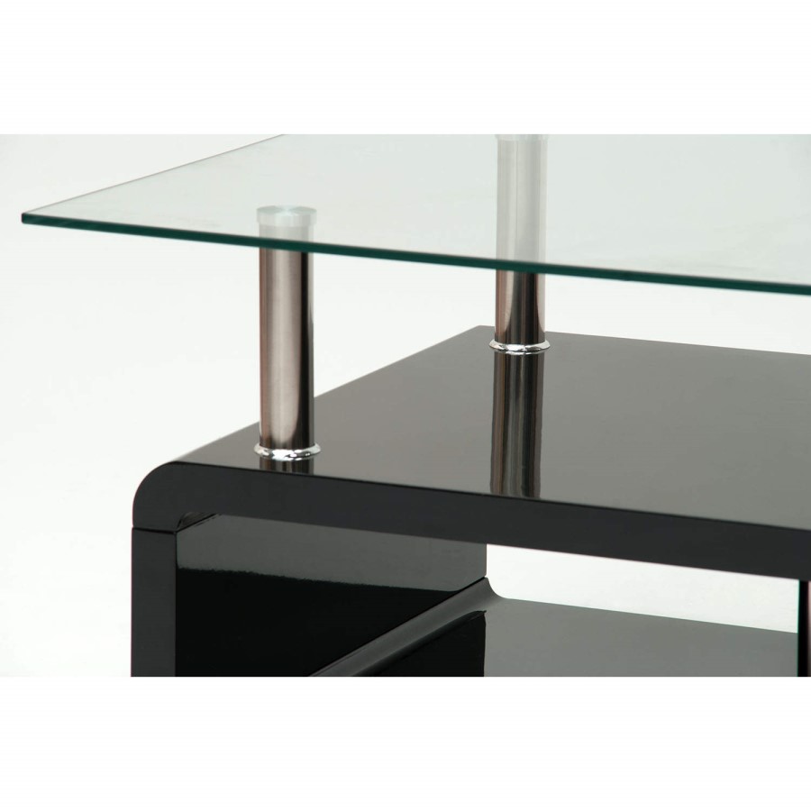 Wilkinson Furniture Isis Black Coffee Table with Glass Top
