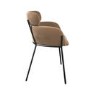 ALMOST PERFECT - Beige Velvet Curved Dining Chair - Isla