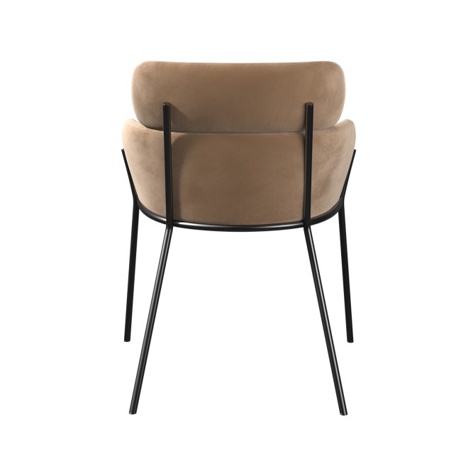 ALMOST PERFECT - Beige Velvet Curved Dining Chair - Isla