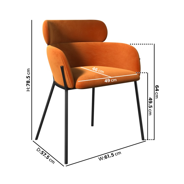 ALMOST PERFECT - Orange Velvet Curved Armchair - Isla