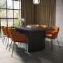 Orange Velvet Curved Dining Chair - Isla