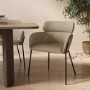 Set of 2 Beige Faux Leather Curved Dining Chairs - Isla