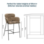 ONLY OPENED - Beige Faux Leather Curved Kitchen Stool with Back - Isla