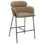 Beige Faux Leather Curved Counter Stool -Isla