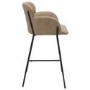 Beige Faux Leather Curved Counter Stool -Isla