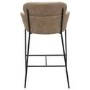 Beige Faux Leather Curved Counter Stool -Isla