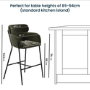 Green Velvet Curved Kitchen Stool with Back - Isla