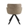 Set of 4 Beige Faux Leather Curved Swivel Dining Chairs - Isla