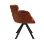 Set of 2 Burnt Orange Curved Swivel Dining Chairs - Isla