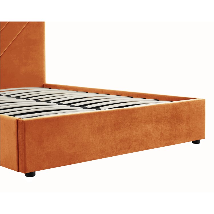 Orange Velvet King Size Bed Frame - Islington - LPD