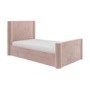 Kids Pink Velvet Single Bed Frame with Storage Drawer - Isadora