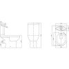Close Coupled Toilet with Soft Close Seat- Rounded - Davana