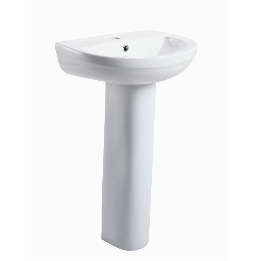 Full Pedestal Basin - 1 Tap Hole - Rounded - Davana