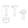 Full Pedestal Basin - 1 Tap Hole - Rounded - Davana