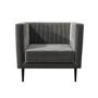 Grey Velvet Armchair with Black Legs - Ivy