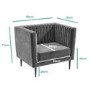 GRADE A2 - Grey Velvet Armchair with Black Legs - Ivy