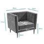 Grey Velvet Armchair with Black Legs - Ivy