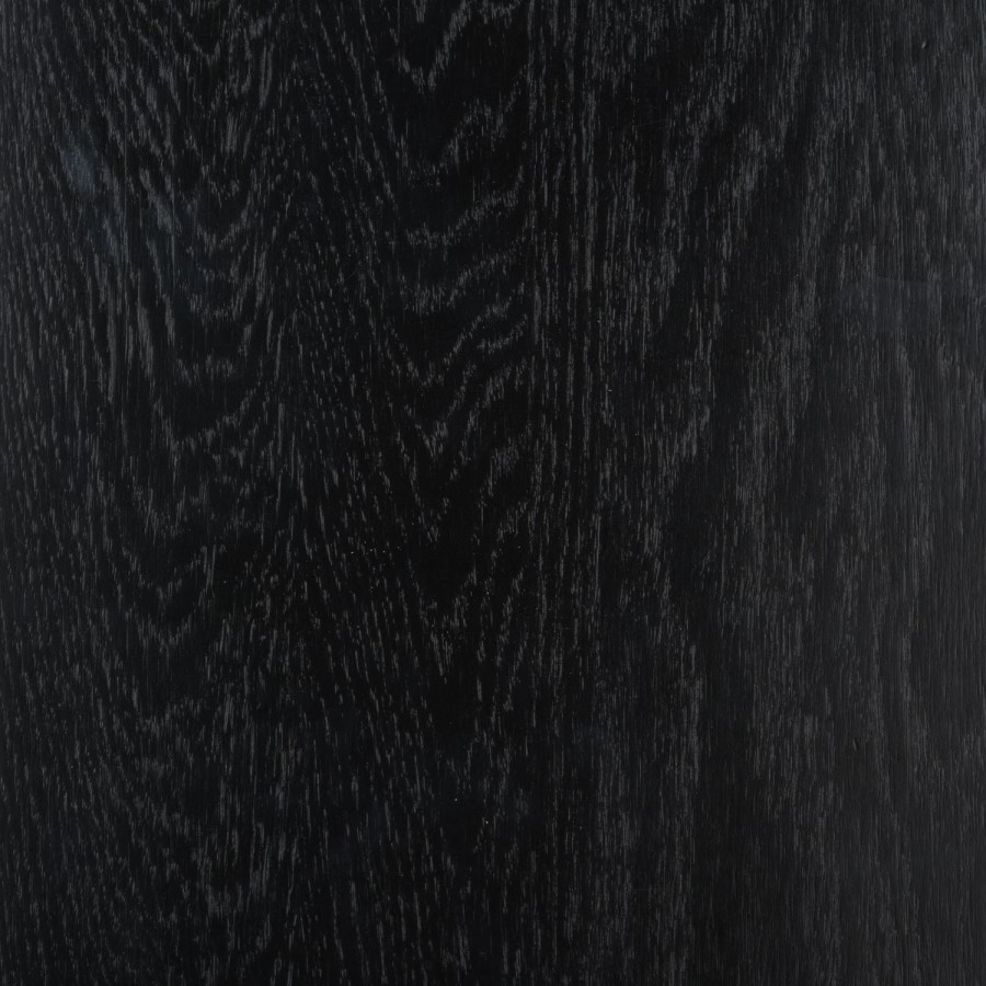 Slim & Narrow Black Oak Floating Console Table with Mirror & Storage - Izzi