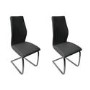 Vida Living Pair of Irma Cantilever Dining Chairs in Black Faux Leather