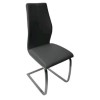 Vida Living Pair of Irma Cantilever Dining Chairs in Black Faux Leather