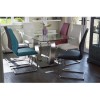 Vida Living Pair of Irma Cantilever Dining Chairs in Grey Faux Leather