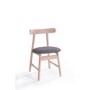 Isla Pair of Grey Fabric Dining Chairs with Beech Veneer Frame