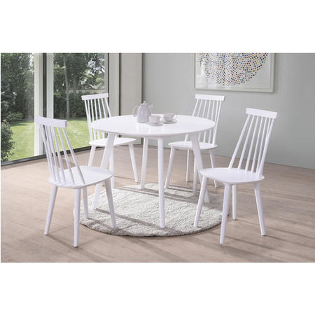 White Wooden Round Dining Table - Isla