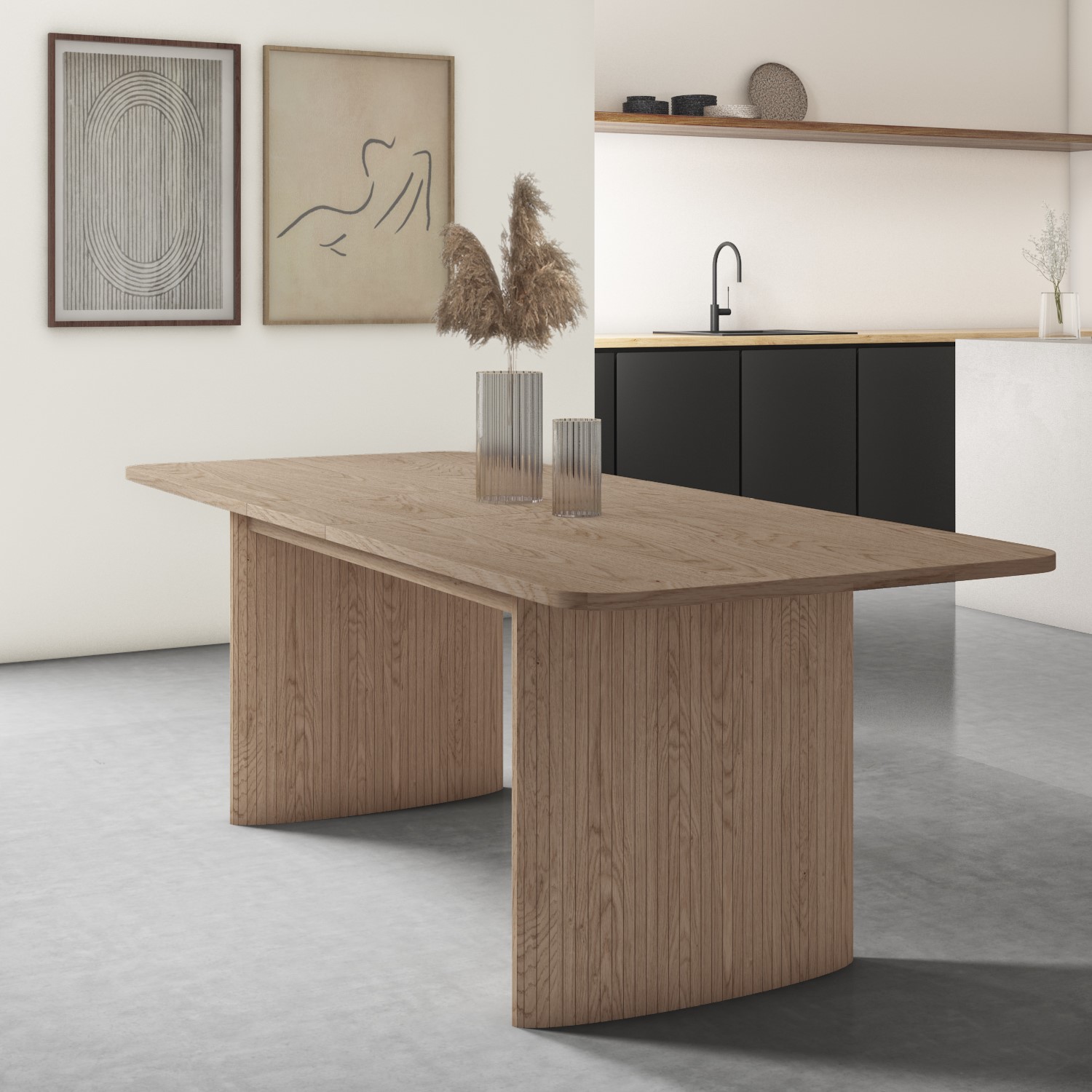 GRADE A1 - Light Oak Extendable Dining Table - Seats 8 - Jarel ...