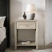 GRADE A1 - Modern Wide Tall White Wash Oak Bedside Table with Drawer - Jax