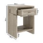 ALMOST PERFECT - Modern Wide Tall White Wash Oak Bedside Table with Drawer - Jax