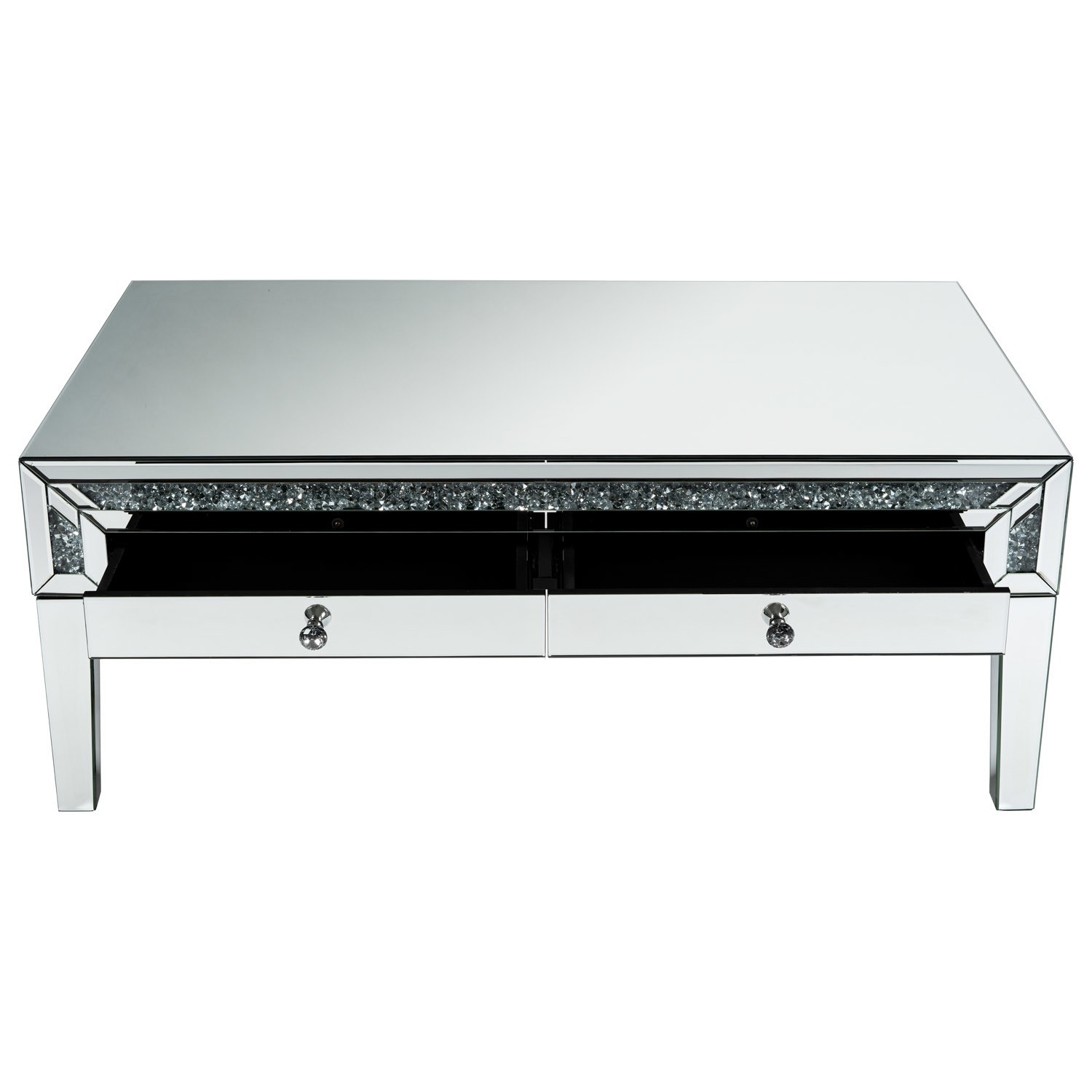 Mirrored Coffee Table With Drawers, Oversized Mirrored Coffee Table