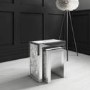 Crushed Diamond Mirrored Nest of Side Tables - Jade Boutique