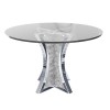 Round Mirrored Dining Table with Glass Top &amp; Crushed Diamond Effect - Seats 4 - Jade Boutique