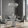GRADE A1 - Round Mirrored Dining Table with Glass Top & Crushed Diamond Effect - Seats 4 - Jade Boutique