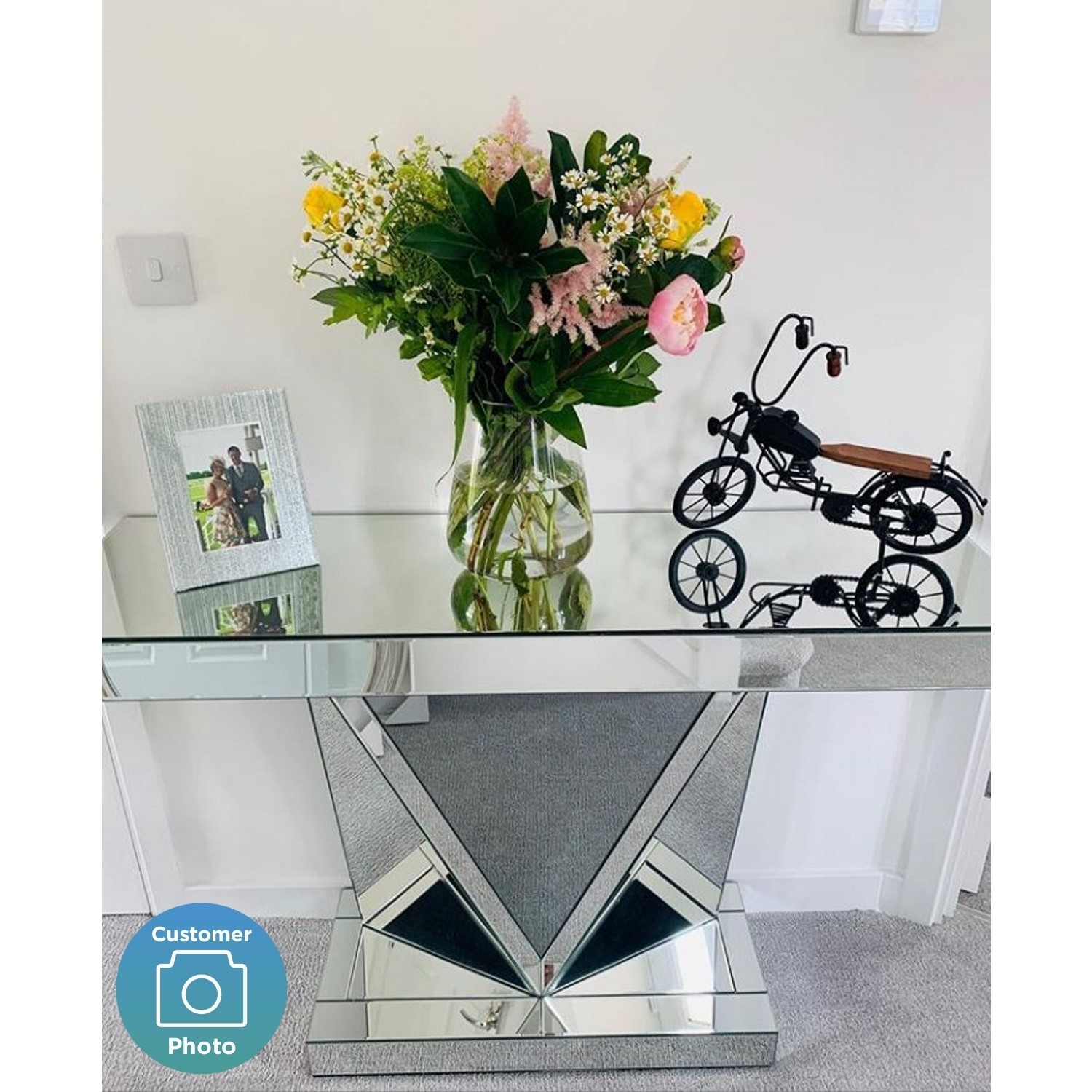 Narrow Mirrored Console Table with Infinity LED Feature - Jade Boutique ...