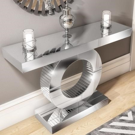 Narrow Mirrored Hall Console Table With, Small Mirror Console Table Uk