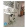Narrow Mirrored Hall Console Table with Panelled Design - Jade Boutique