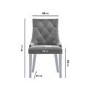 Set of 2 Grey Knocker Chairs in Velvet with Chrome Legs & Studs - Jade Boutique 