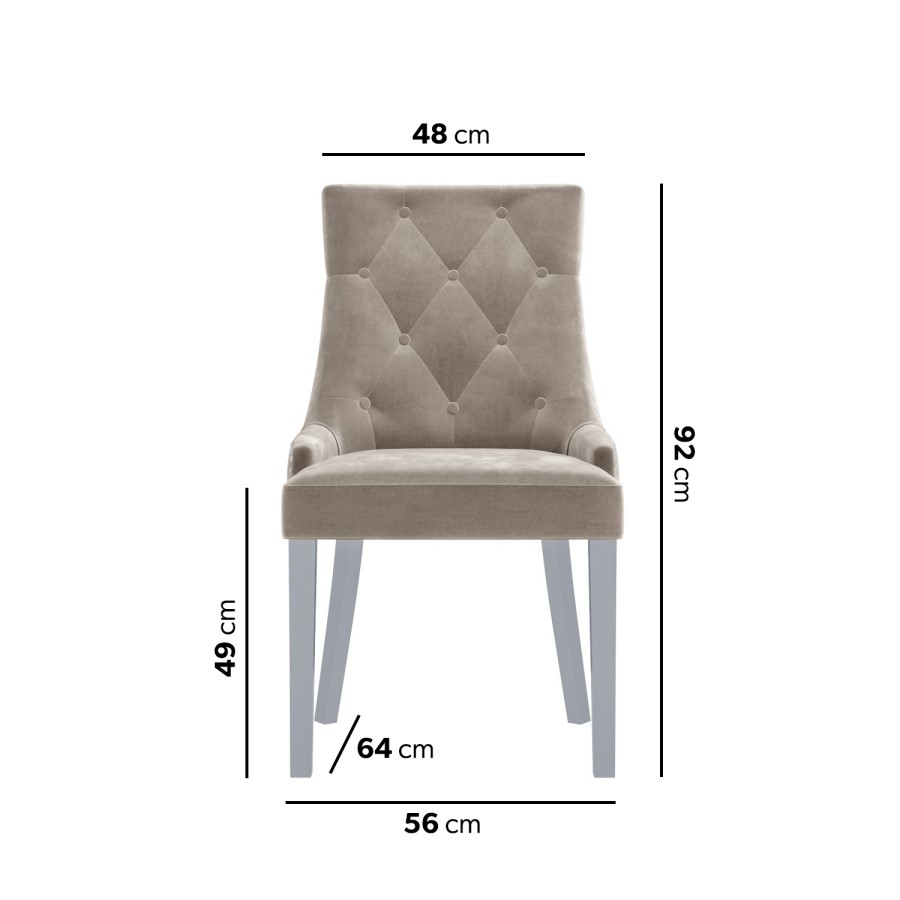 Set of 2 Mink Velvet High Back Dining Chairs - Jade Boutique