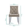 GRADE A1 - Pair of Mink Knocker Chairs in Velvet with Chrome Legs & Studs - Jade Boutique
