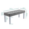 GRADE A2 - Grey Velvet Dining Bench with Chrome Legs - Jade Boutique 