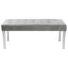 Grey Velvet Dining Bench with Chrome Legs - Seats 2 - Jade Boutique 