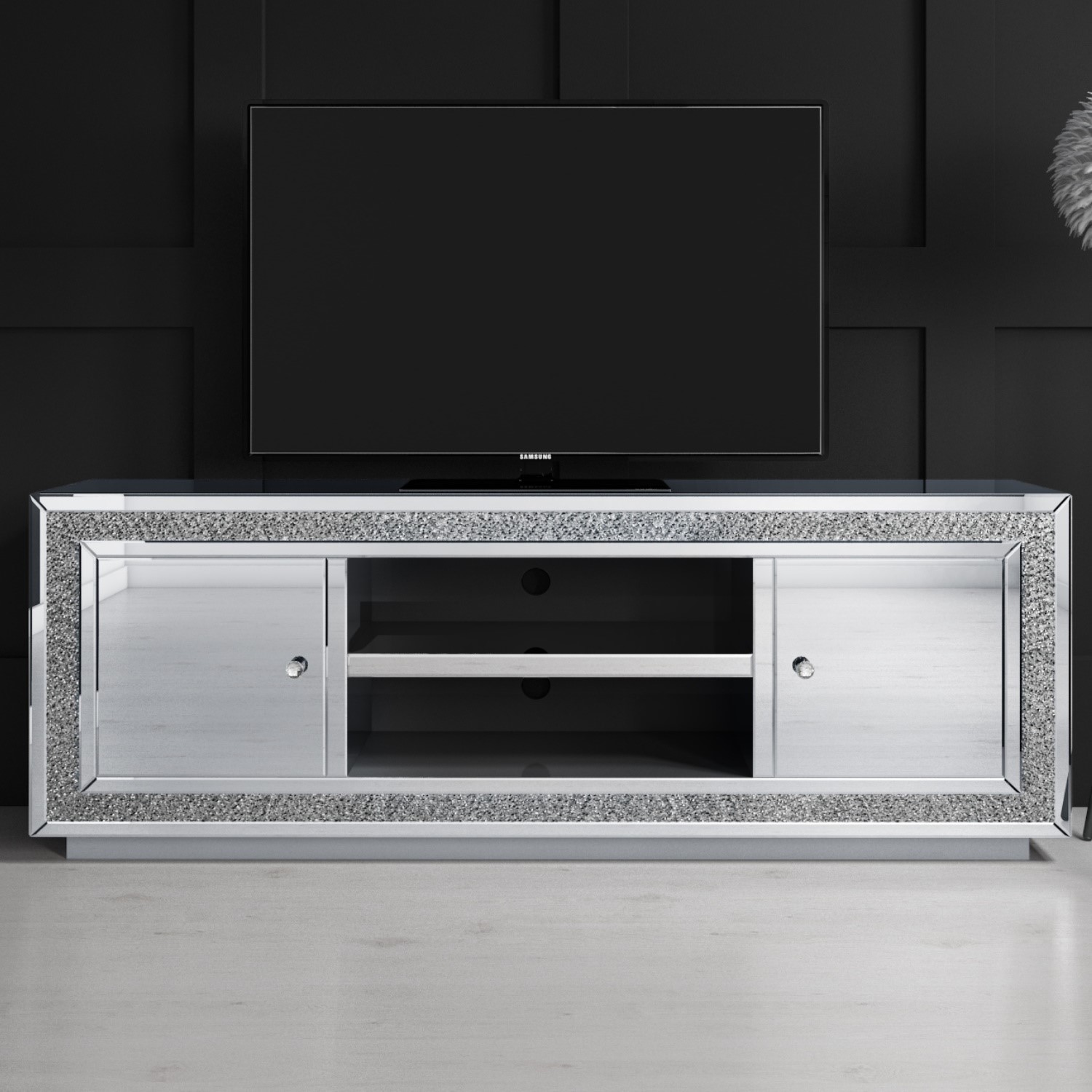 Mirrored Crushed Diamond Tv Unit Tvs Up To 65 Jade Boutique Furniture123 Mirrored Crushed Diamond Tv Unit Tvs Up To 65 Jade Boutique Furniture123