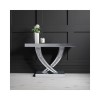 GRADE A1 - Narrow Mirrored Hall Console Table with Crushed Crystal Finish - Jade Boutique