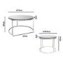 GRADE A1 - Round Mirrored Coffee Tables with Diamond Gems - Set of 2 - Jade Boutique