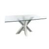 GRADE A1 - Glass Top Rectangle Mirrored and Glitter Dining Table - Seats 6 - Jade Boutique